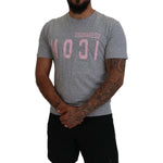 Dsquared² Gray Logo Cotton Short Sleeves Crewneck T-shirt