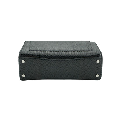 Jimmy Choo Black Leather Top Handle Shoulder Bag