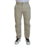 Dsquared² Beige Cotton Straight Fit Men Casual Pants