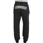 Dsquared² Dark Gray Cotton Men Casual Tattered Pants