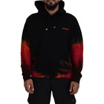 Dsquared² Black Red Cotton Hooded Tie Dye Pullover Sweater TSH83484-48