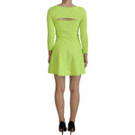Dsquared² Green Viscose Long Sleeve A-line Sheath Mini Dress