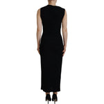 Dsquared² Black Viscose Sleeveless Ruched Maxi Dress Dsquared² Rosy Brown