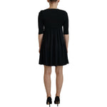 Dsquared² Black Acetate Short Sleeves A-line Sheath Dress
