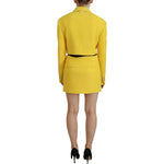 Dsquared² Yellow Double Breasted Mini Suit Blazer Skirt Set KOS2008-38