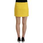 Dsquared² Yellow Double Breasted Mini Suit Blazer Skirt Set KOS2008-38