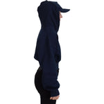 Dsquared² Blue Logo Print Hooded Cap Long Sleeve Sweater