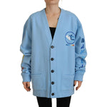 Dsquared² Blue Cotton Knitted Buttoned Cardigan Sweater TSH83472-38
