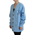 Dsquared² Blue Cotton Knitted Buttoned Cardigan Sweater TSH83472-38