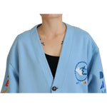 Dsquared² Blue Cotton Knitted Buttoned Cardigan Sweater TSH83472-38