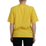 Dsquared² Yellow Logo Print Cotton Crewneck Easy Tee T-shirt