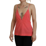 Dsquared² Pink Sleeveless Spaghetti Strap Cami V-neck Top