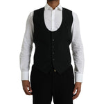 Dolce & Gabbana Black Wool Waistcoat Dress Formal Vest TSH851979-50