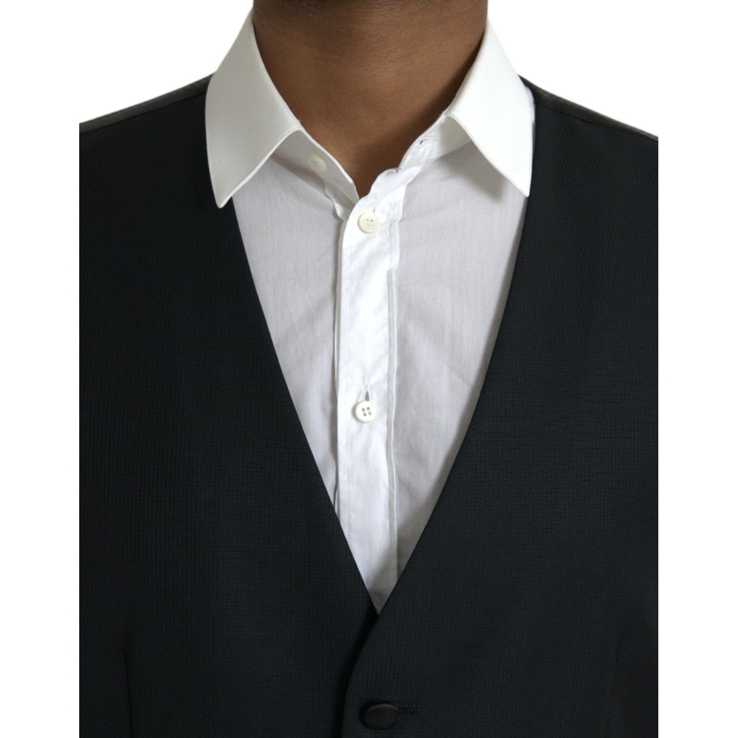 Dolce & Gabbana Black Wool Waistcoat Dress Formal Vest