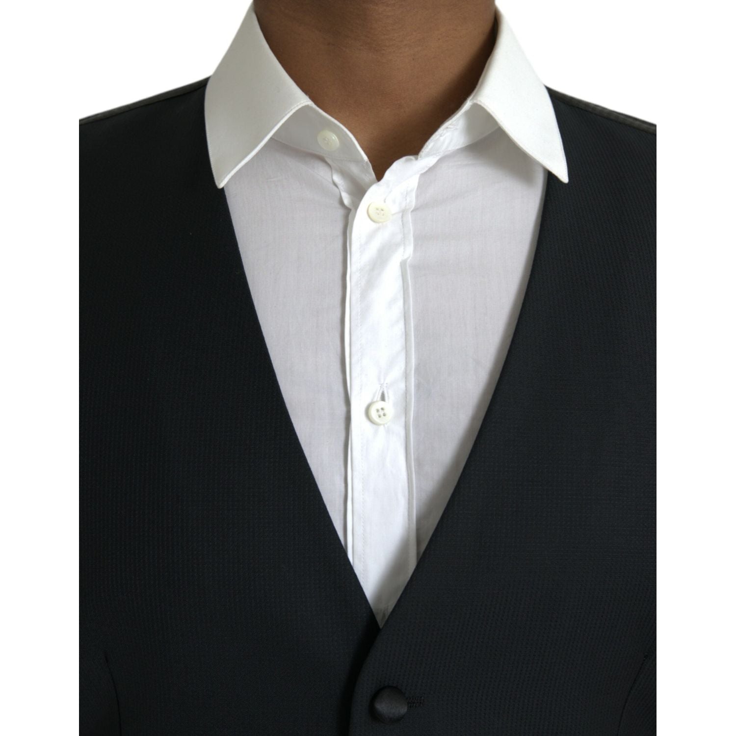 Dolce & Gabbana Black Wool Waistcoat Dress Formal Vest