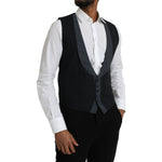 Dolce & Gabbana Black Wool Waistcoat Dress Formal Vest TSH851989-48