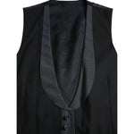 Dolce & Gabbana Black Wool Waistcoat Dress Formal Vest TSH851989-48