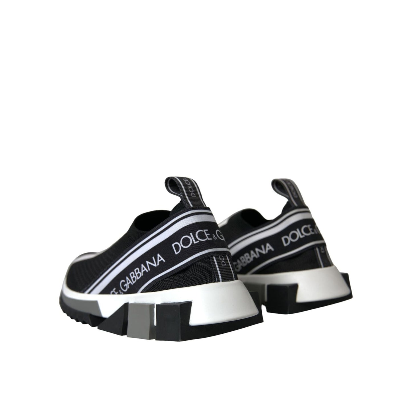 Dolce & Gabbana Black White Slip On Sorrento Sneakers Shoes