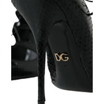 Dolce & Gabbana Black Python Leather Mary Jane Pumps Shoes LA10758-39