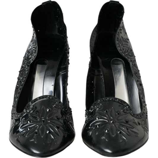 Dolce & Gabbana Black Crystal CINDERELLA Heels Pumps Shoes Dolce & Gabbana Black