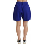 Dsquared² Blue Logo Cotton High Waist Sweatshorts Shorts PAN74532