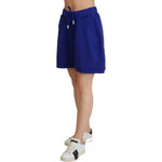 Dsquared² Blue Logo Cotton High Waist Sweatshorts Shorts PAN74532
