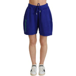 Dsquared² Blue Logo Cotton High Waist Sweatshorts Shorts PAN74532