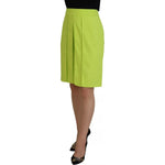 Dsquared² Green High Waist Pleated A-line Knee Length Skirt