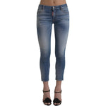 Dsquared² Blue Mid Waist Cropped Twiggy Denim Jeans Dsquared² Dim Gray