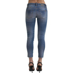 Dsquared² Blue Mid Waist Cropped Twiggy Denim Jeans Dsquared² Dim Gray