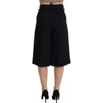 Dsquared² Black High Waist Wide Leg Cropped Trouser Pants