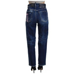 Dsquared² Blue Icon High Waist Straight Denim Boston Jeans PAN74504-38