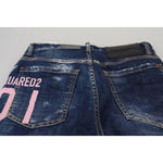 Dsquared² Blue Icon High Waist Straight Denim Boston Jeans PAN74504-38