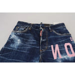 Dsquared² Blue Icon High Waist Straight Denim Boston Jeans PAN74504-38