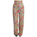 Dsquared² Beige Floral High Waist Straight Pants PAN74499-38