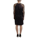 Dsquared² Black Tie Dye Mesh Long Sleeves Cotton Shift Dress DR28911-38