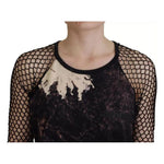 Dsquared² Black Tie Dye Mesh Long Sleeves Cotton Shift Dress DR28911-38