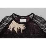 Dsquared² Black Tie Dye Mesh Long Sleeves Cotton Shift Dress DR28911-38