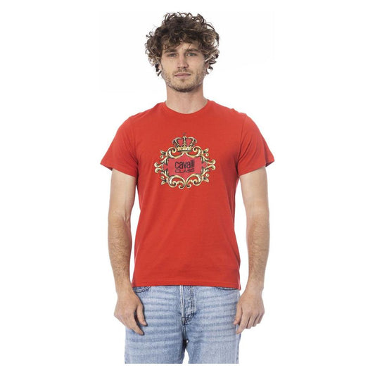 Cavalli Class Red Cotton Men T-Shirt