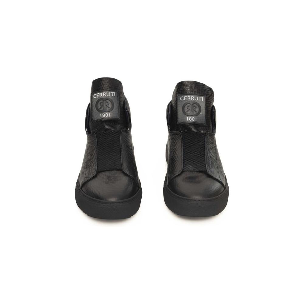 حذاء رياضي رجالي من الجلد الأسود من Cerruti 1881