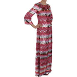 Dolce & Gabbana Pink Floral Sequined Crystal Gown Dress