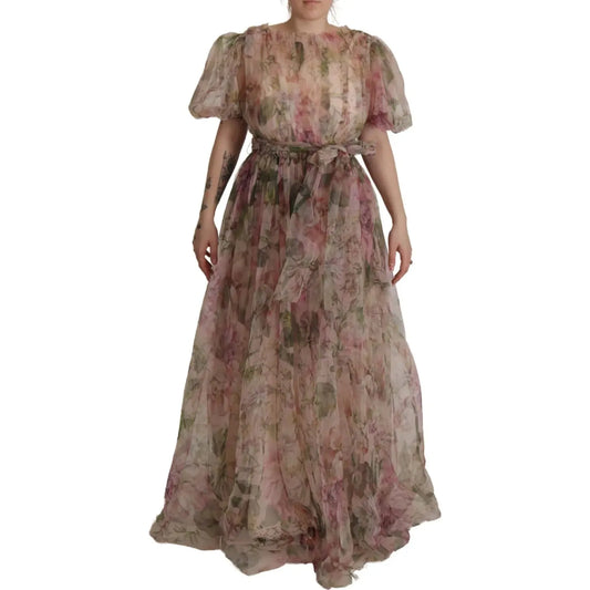 Dolce & Gabbana Multicolor Floral Print Long Maxi Gown Dress DR28738-40