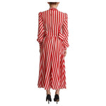 Dolce & Gabbana White Red Silk A-Line Shift Gown Maxi Dress