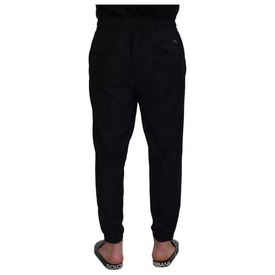 Dolce & Gabbana Black Jogger Jogging Wool Pants