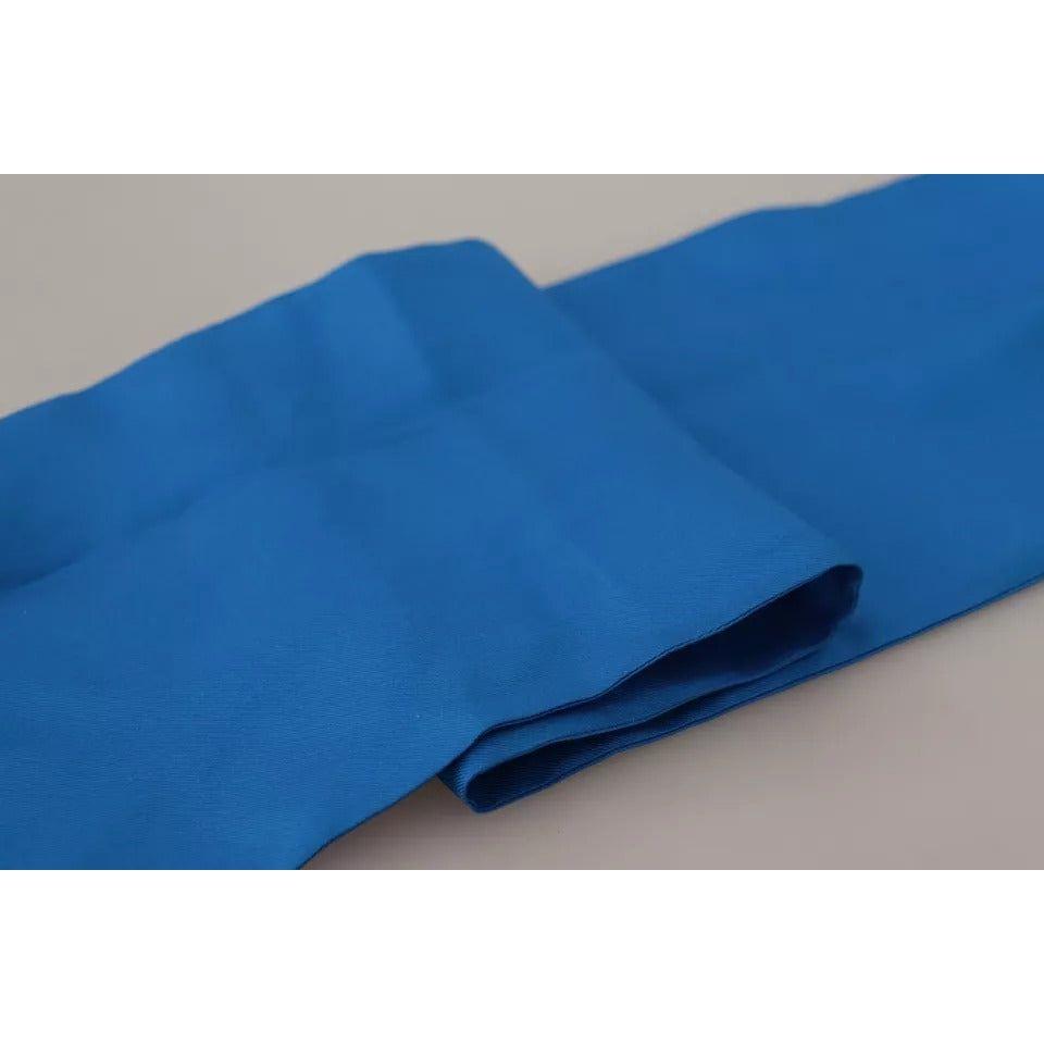 وشاح حريري من دولتشي آند غابانا باللون الأزرق الملكي