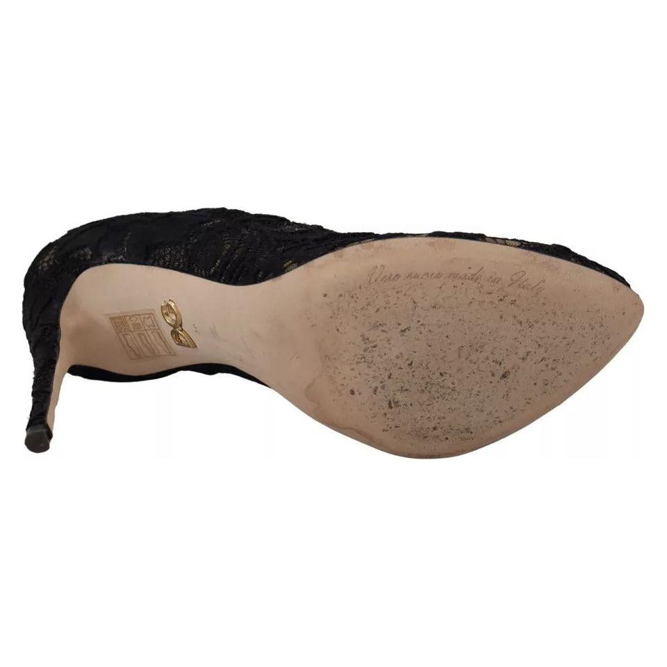 جوارب مطاطية سوداء من دولتشي آند غابانا مع حذاء برباط من تاورمينا