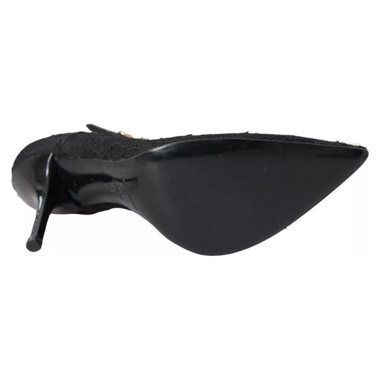 Dolce & Gabbana Black Tulle Stretch Boots Pumps Shoes Dolce & Gabbana Dark Slate Gray
