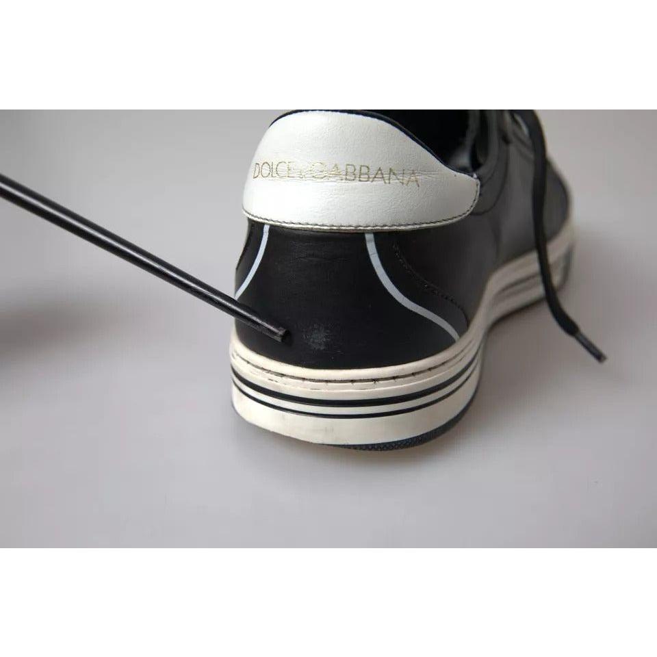 حذاء رياضي رجالي من دولتشي آند غابانا كراون ميلانو مصنوع من الجلد الأسود