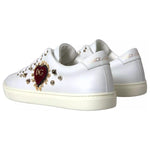 Dolce & Gabbana White Portofino Sacred Heart Sneakers Women Shoes Dolce & Gabbana Light Gray