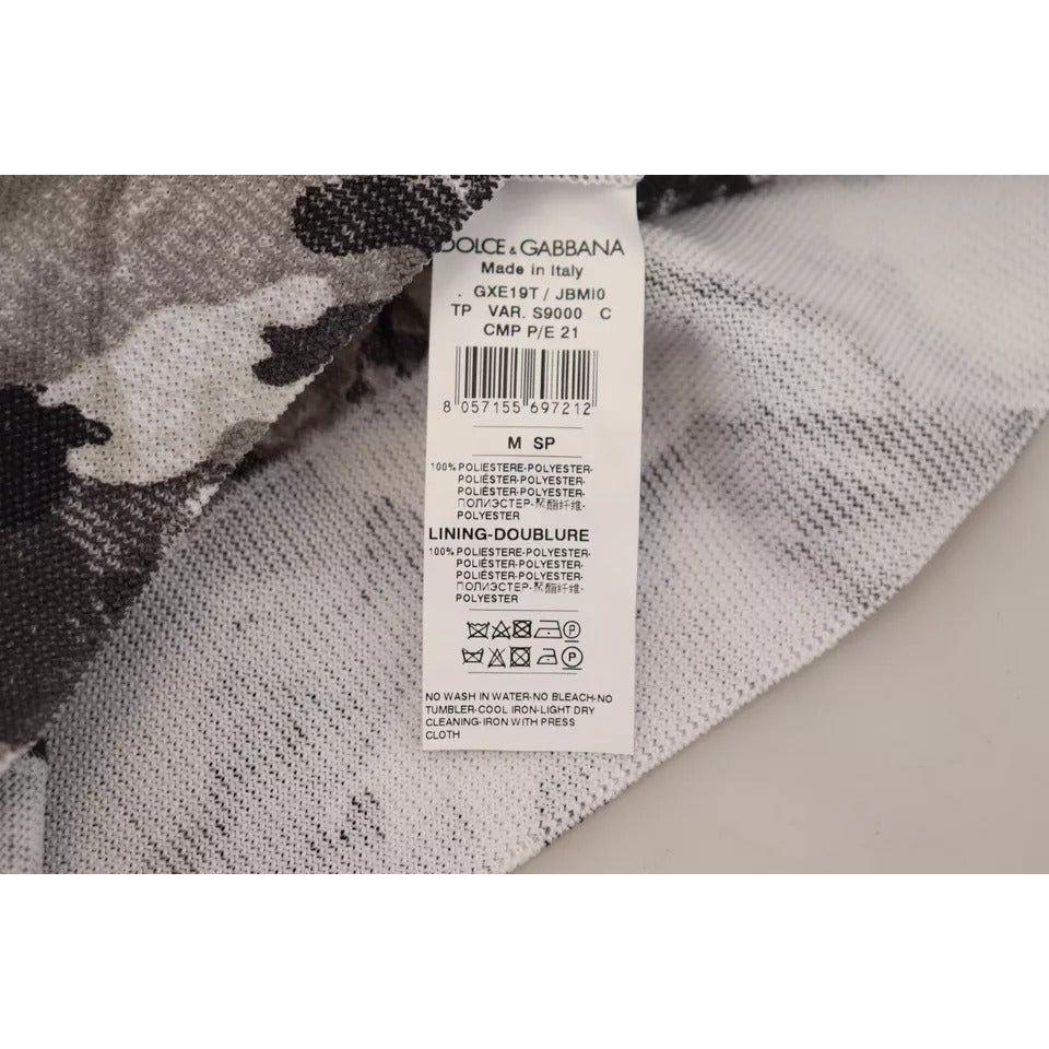 سترة دولتشي آند غابانا المصنوعة من البوليستر باللون الأسود بياقة دائرية